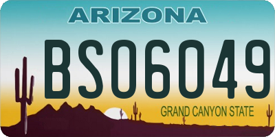 AZ license plate BSO6049