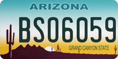 AZ license plate BSO6059