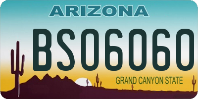 AZ license plate BSO6060