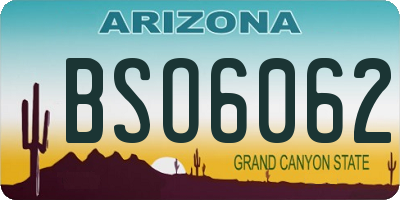 AZ license plate BSO6062
