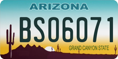 AZ license plate BSO6071