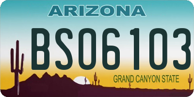 AZ license plate BSO6103