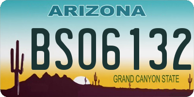 AZ license plate BSO6132
