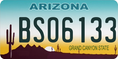 AZ license plate BSO6133