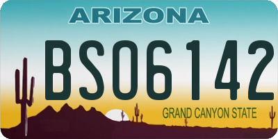 AZ license plate BSO6142