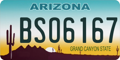 AZ license plate BSO6167