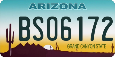 AZ license plate BSO6172
