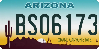 AZ license plate BSO6173
