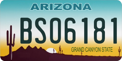 AZ license plate BSO6181