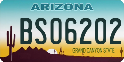 AZ license plate BSO6202