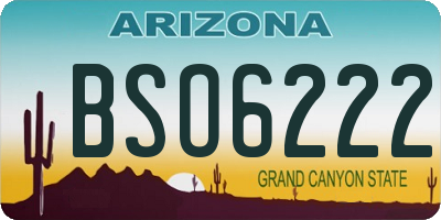 AZ license plate BSO6222