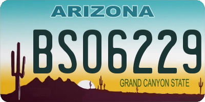 AZ license plate BSO6229
