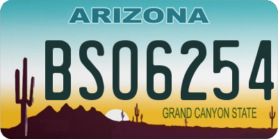 AZ license plate BSO6254