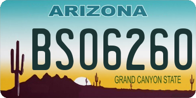 AZ license plate BSO6260
