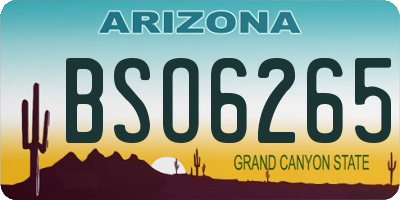 AZ license plate BSO6265