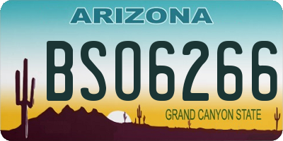 AZ license plate BSO6266