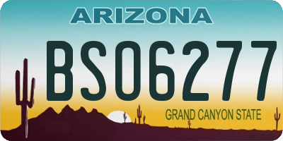 AZ license plate BSO6277