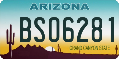 AZ license plate BSO6281