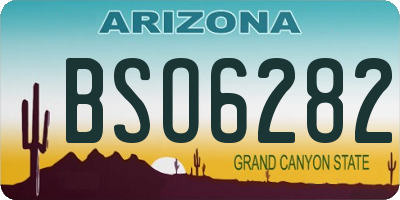 AZ license plate BSO6282