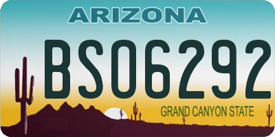 AZ license plate BSO6292