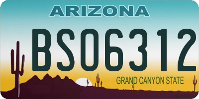 AZ license plate BSO6312