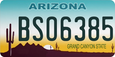 AZ license plate BSO6385