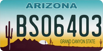 AZ license plate BSO6403
