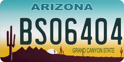 AZ license plate BSO6404