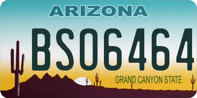 AZ license plate BSO6464