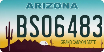 AZ license plate BSO6483