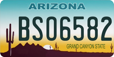 AZ license plate BSO6582