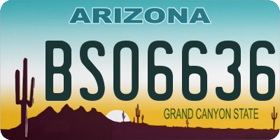 AZ license plate BSO6636