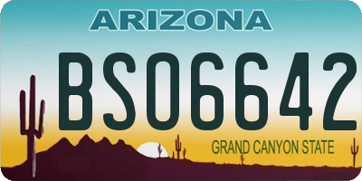 AZ license plate BSO6642