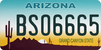 AZ license plate BSO6665