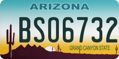 AZ license plate BSO6732