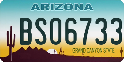 AZ license plate BSO6733