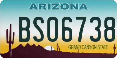 AZ license plate BSO6738