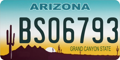 AZ license plate BSO6793