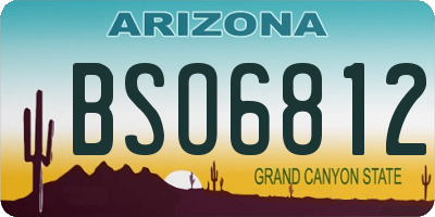 AZ license plate BSO6812