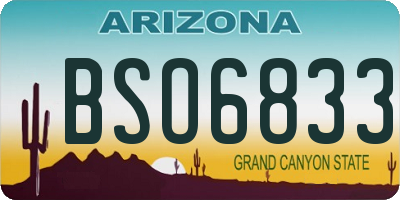 AZ license plate BSO6833