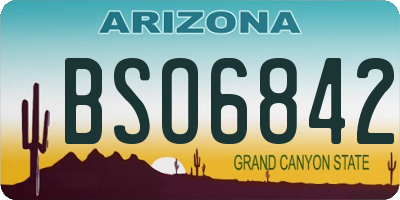 AZ license plate BSO6842
