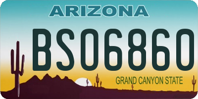 AZ license plate BSO6860