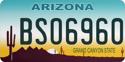 AZ license plate BSO6960
