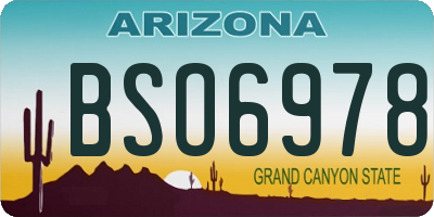 AZ license plate BSO6978