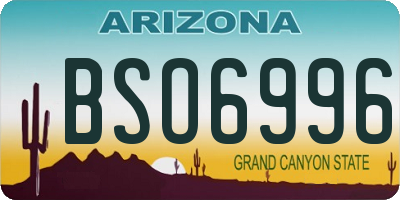 AZ license plate BSO6996