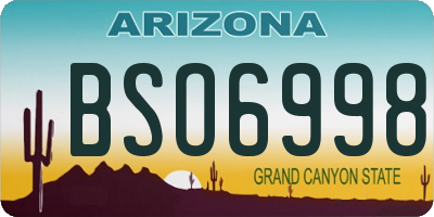 AZ license plate BSO6998