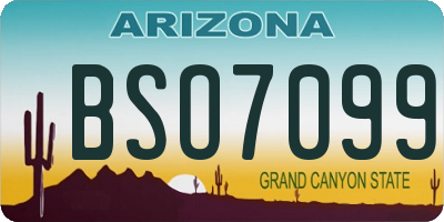AZ license plate BSO7099