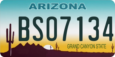 AZ license plate BSO7134