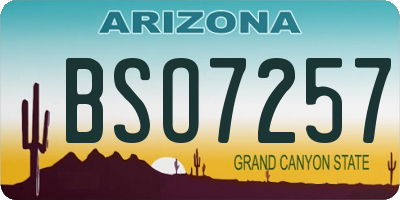 AZ license plate BSO7257