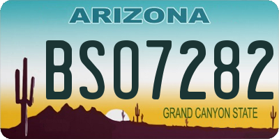 AZ license plate BSO7282